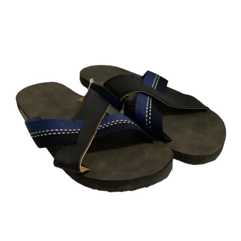 Hanna Andersson Flip Flops Slides Sandals Boy 4 / 5 Blue Black Open Toe‎